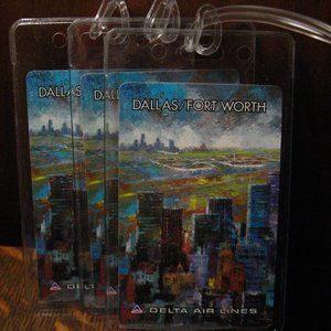 Delta Air Lines Dallas Fort Worth Vintage Playing Card Luggage Tags (3)